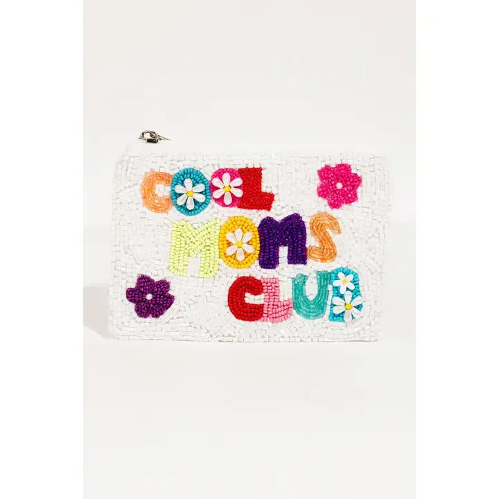 Cool Moms Club Seed Bead Coin Purse