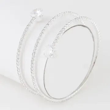 Jeweled Wrap Cuff - silver
