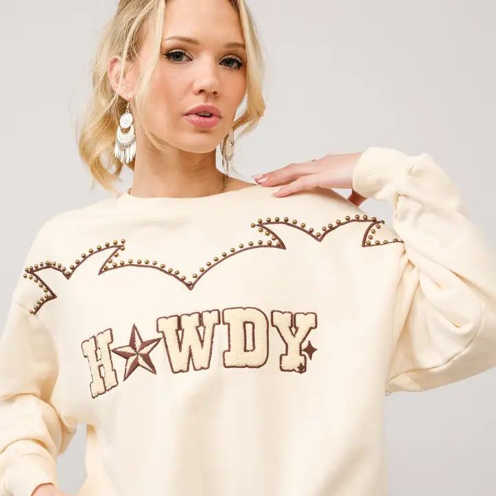 Howdy Embroidered Sweatshirt