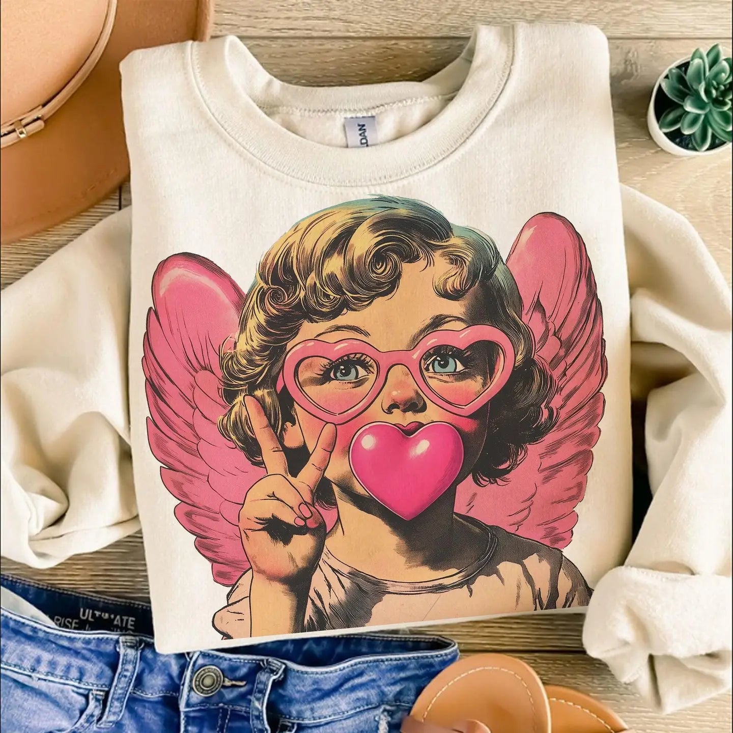 Retro Cupid Valentines T Shirt