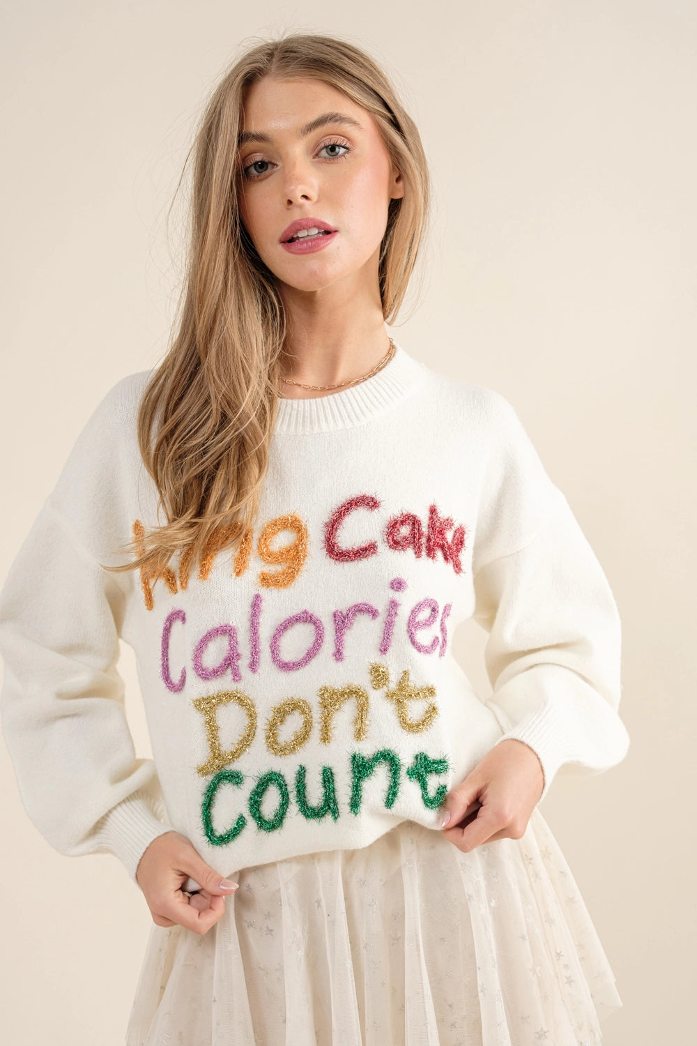 Mardi Gras King Cake Sweater