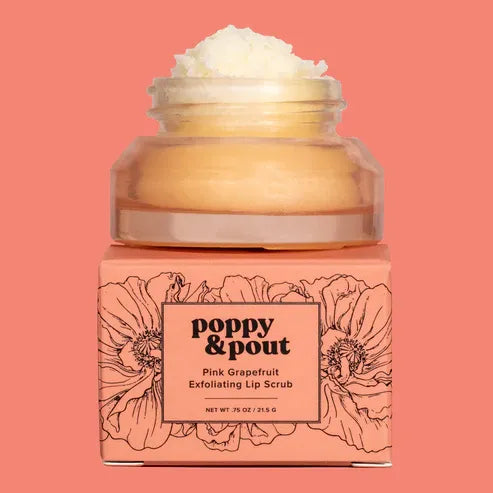 Poppy & Pout Lip Scrub - pink grapefruit