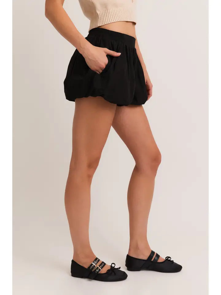 Black Puff Shorts