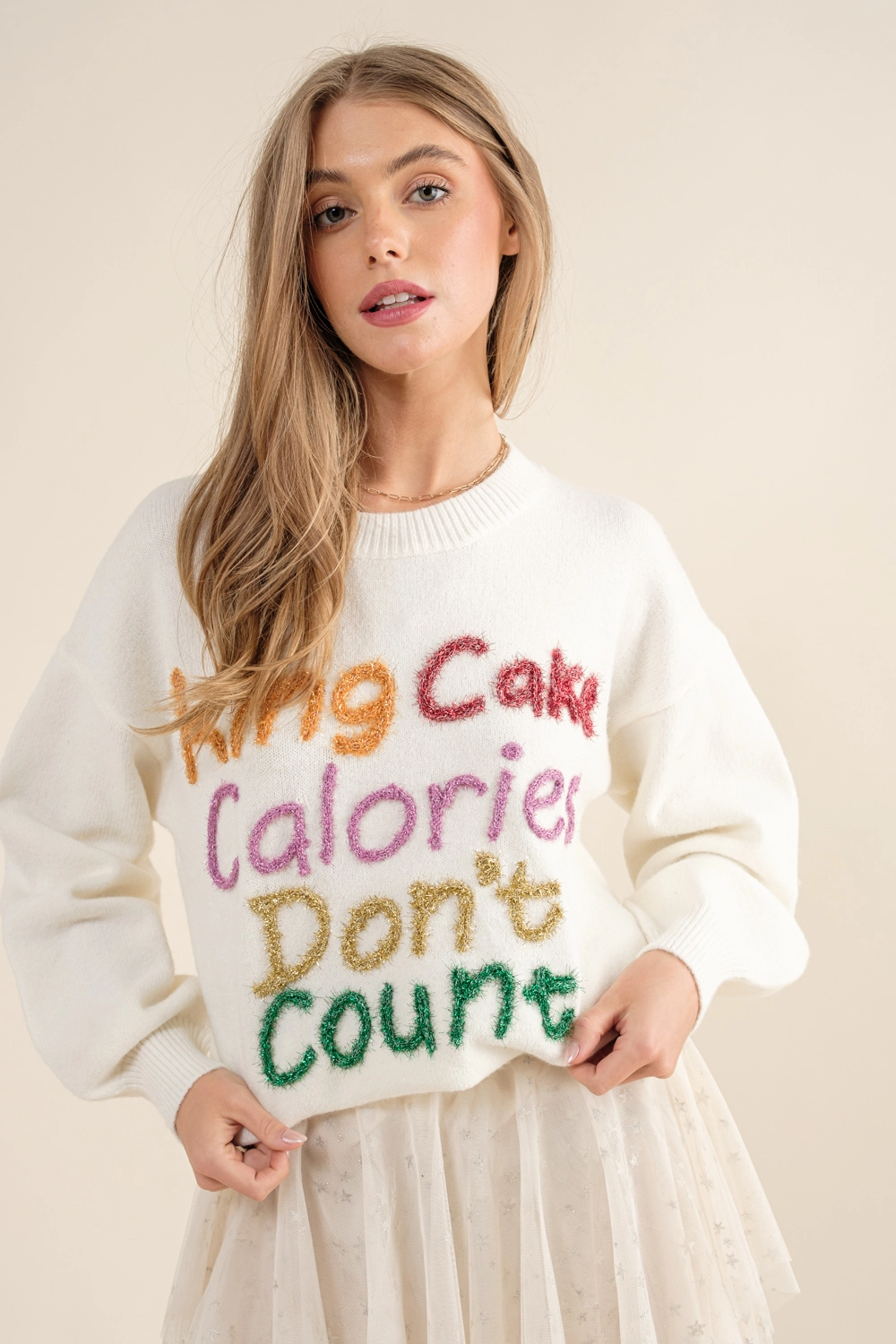 Mardi Gras King Cake Sweater