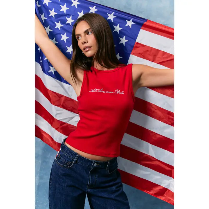 All American Babe Ribbed Tank