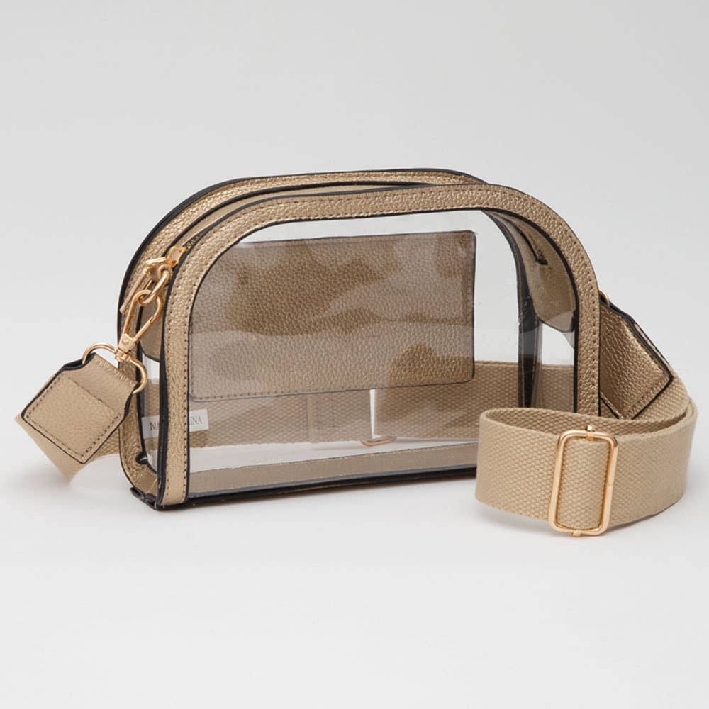 Faux Leather Clear Crossbody Bag