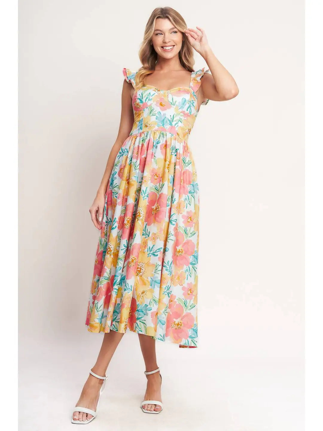 Floral Printed Woven Midi Dress