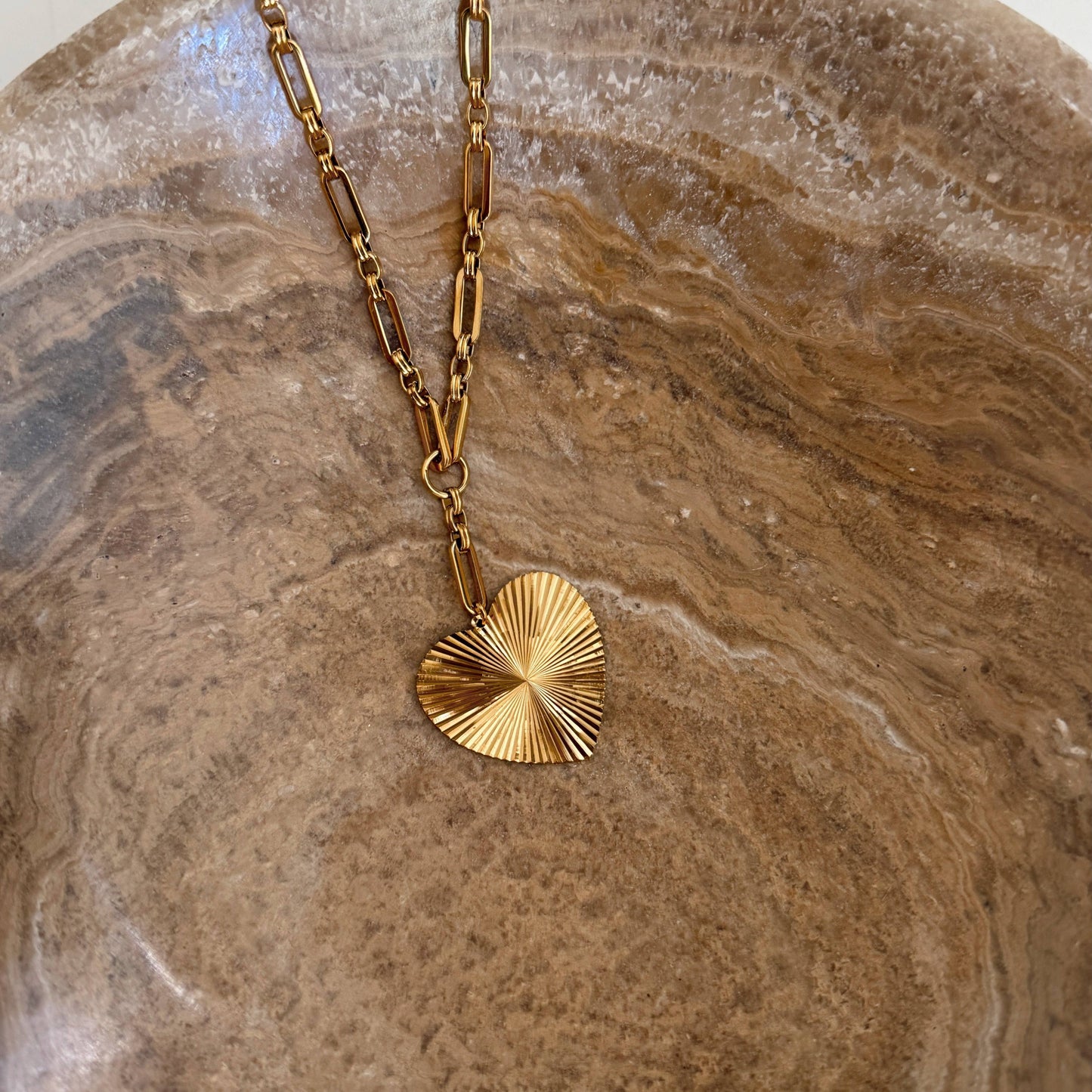 Gold Heart Chunky Necklace