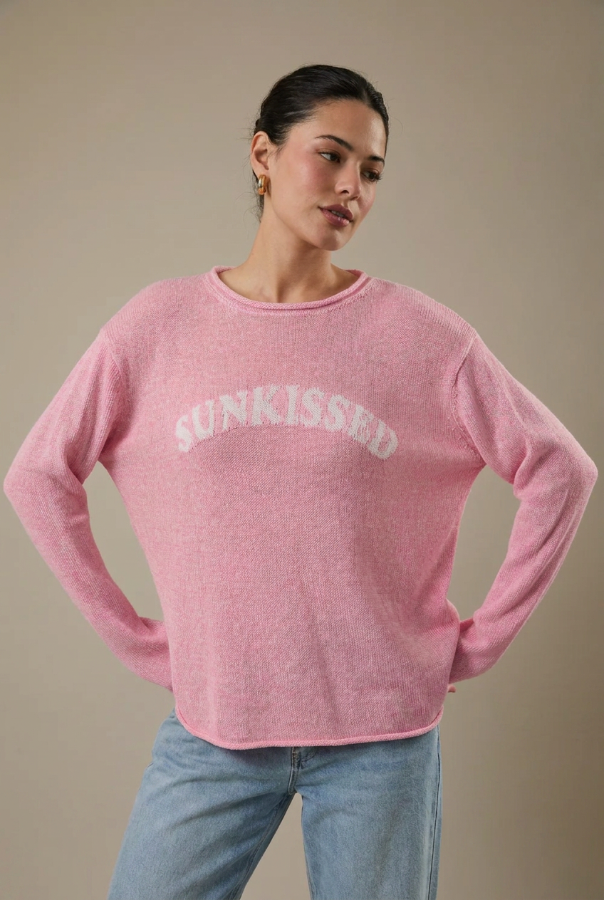 Pink Sunkissed Long Sleeve Sweater