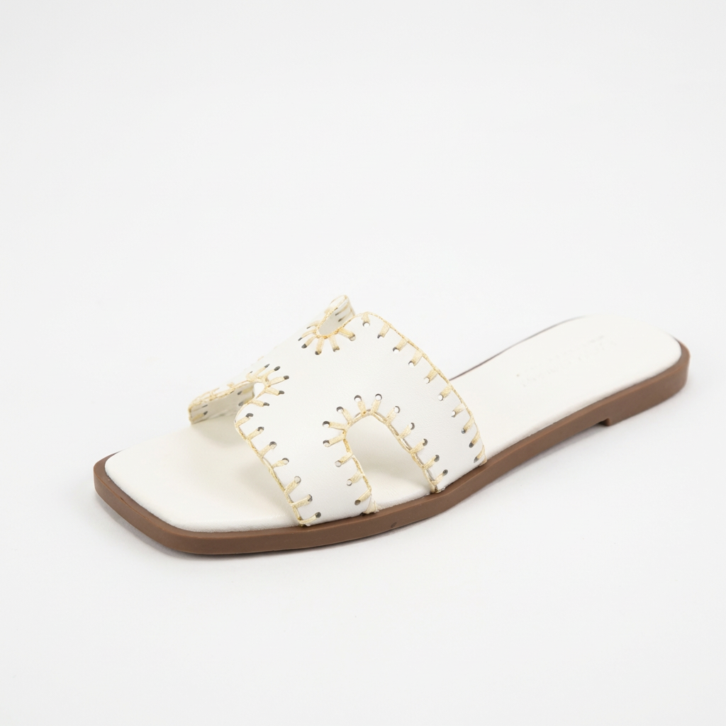 White Leather Strap Sandal