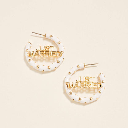 Just Married Hoop Earrings
