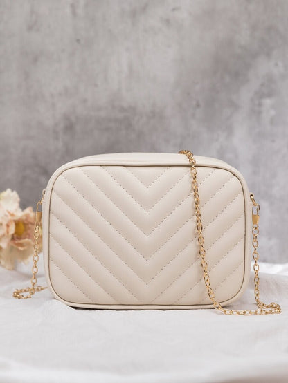 Chevron Crossbody - cream