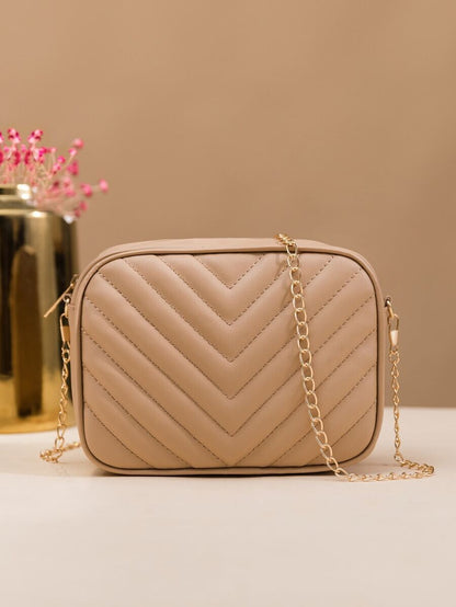 Chevron Crossbody - light brown