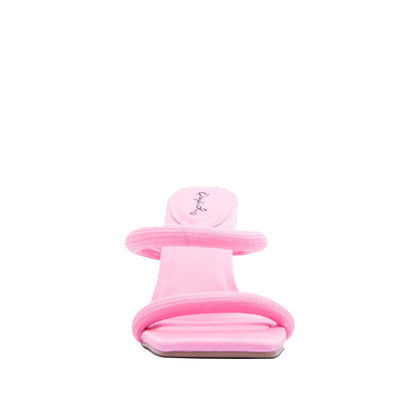 Pink Nylon Strappy Heel