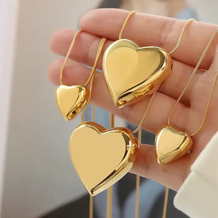 Small Gold Heart Pendant Necklace