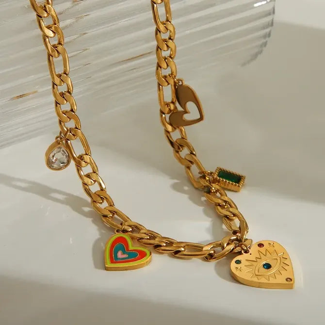 Gold Heart Charm Necklace