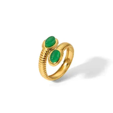Gold Plated Ring W Stone