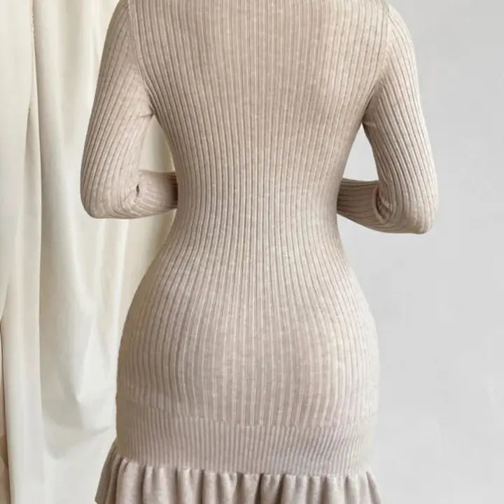 Beige Sweater Dress