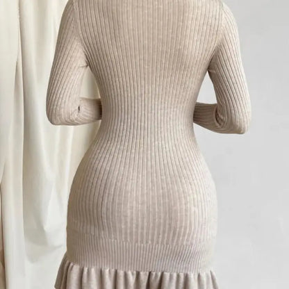 Beige Sweater Dress