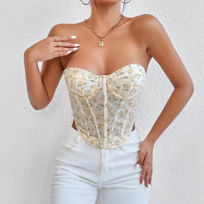 Lace Floral Corset Top