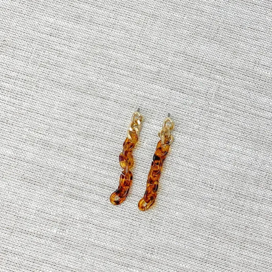 Tortoise Chain Link Earrings