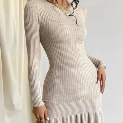 Beige Sweater Dress