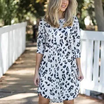 Cream Leopard Rowan Dress
