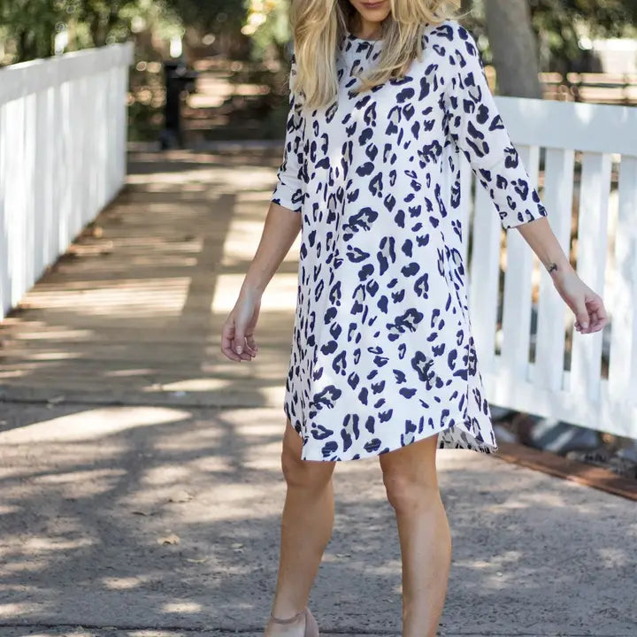 Cream Leopard Rowan Dress