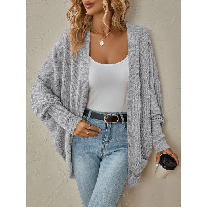 Bat Sleeve Knitted Cardigan
