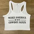 White Cropped Tank Top - america