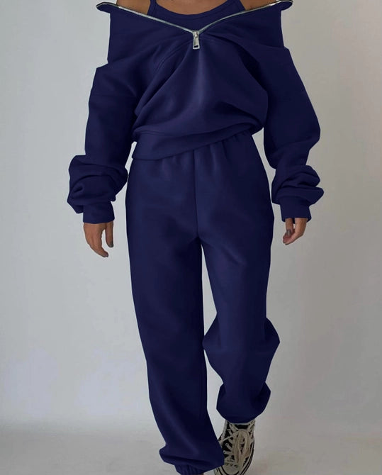 Quarter Zip Up & Sweatpants Set