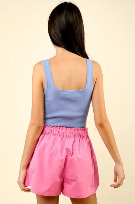 Blue Knit Tank Top