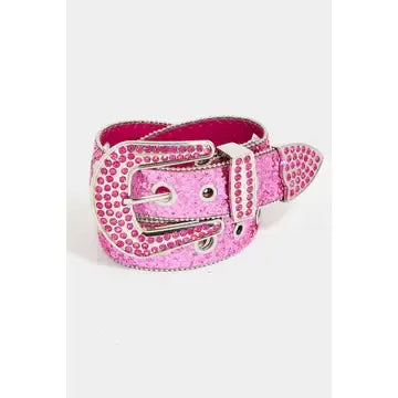 Fuschia Rhinetsone Studded Belt