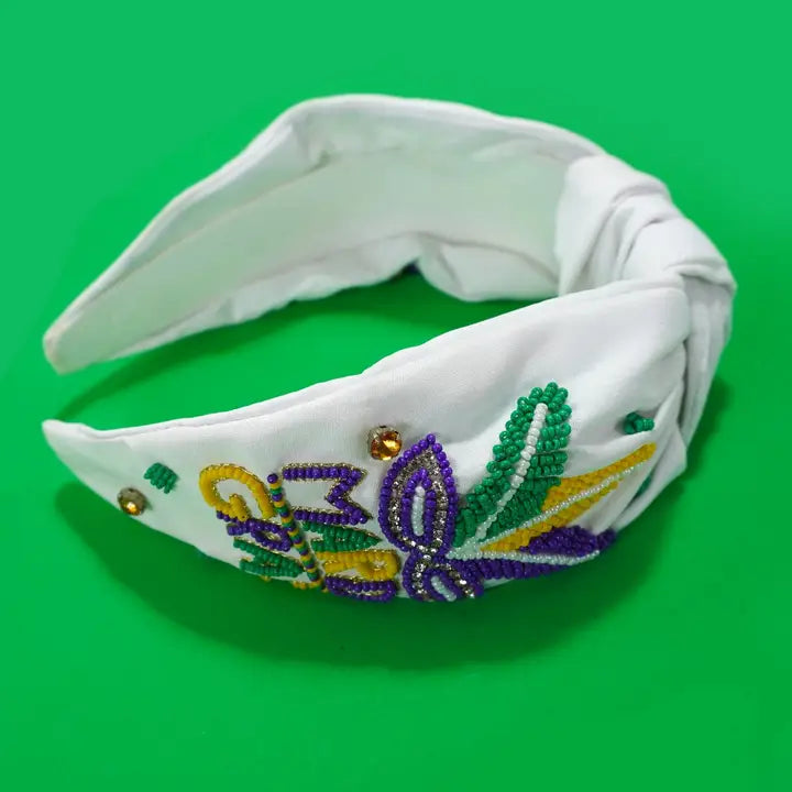 Mardi Gras White Headband