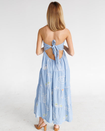 Blue Martini Strapless Dress