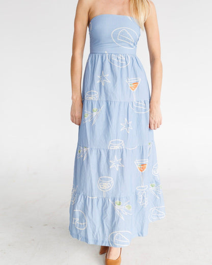 Blue Martini Strapless Dress