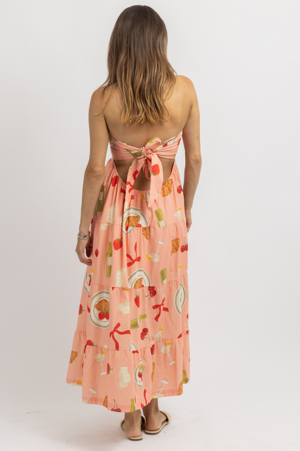 Peach Brunch Strapless Dress