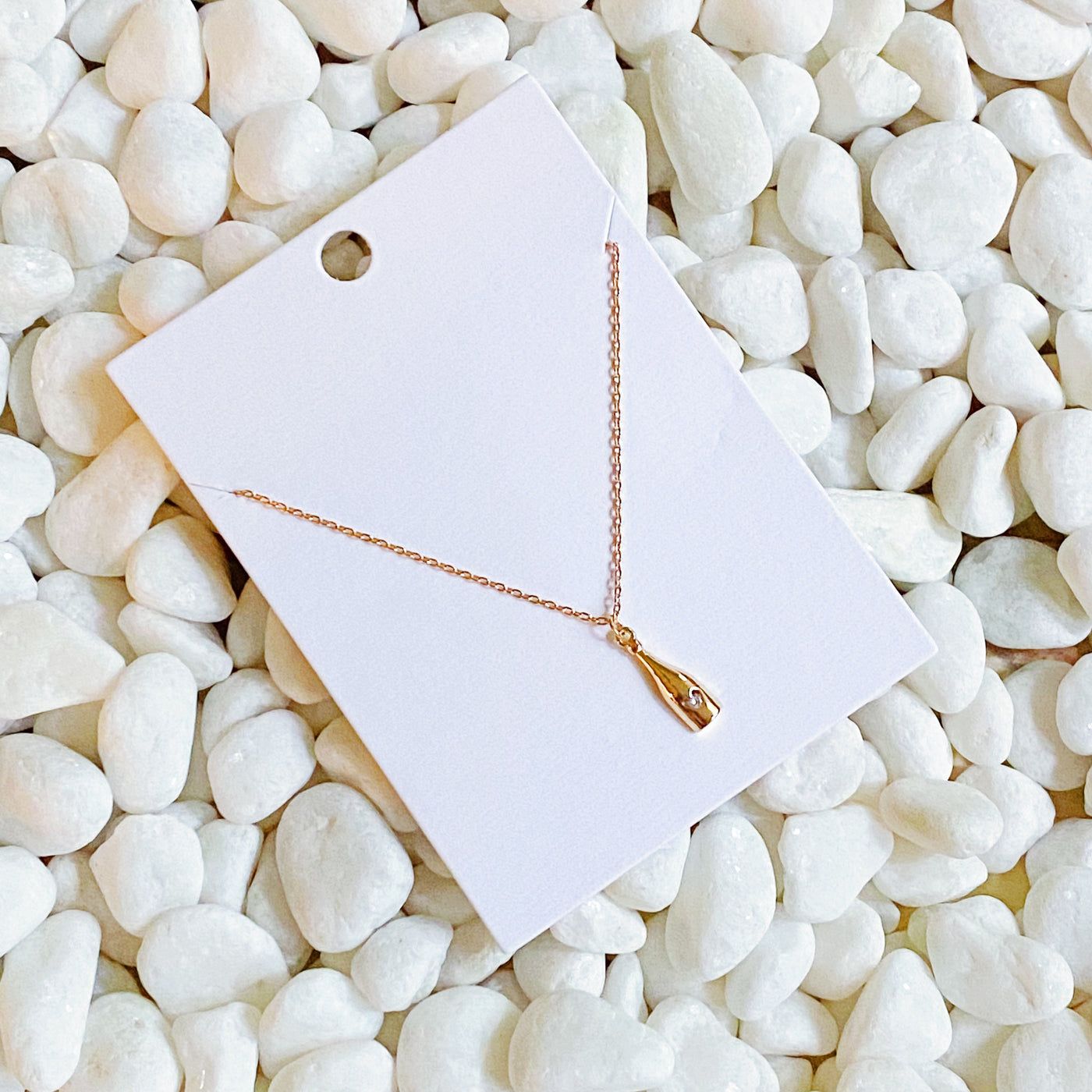 Gold Champagne Bottle Necklace
