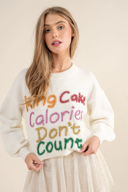 Mardi Gras King Cake Sweater