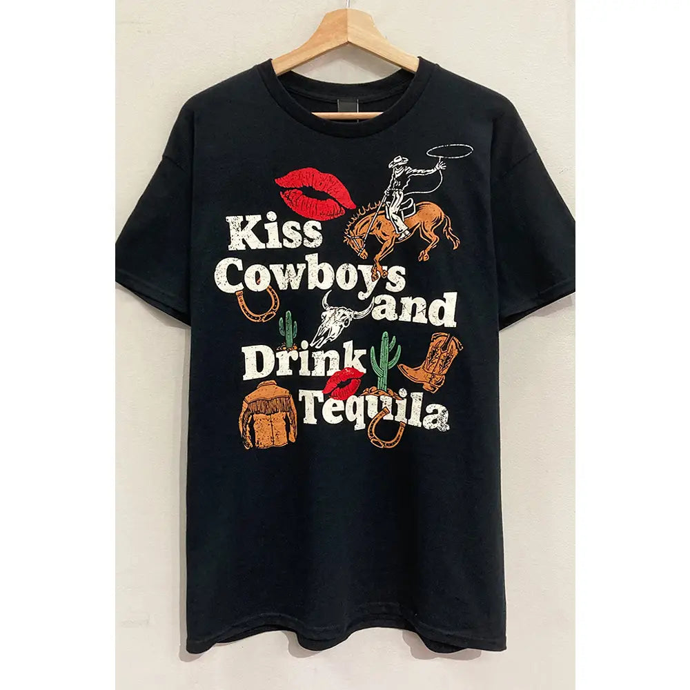 Kiss Cowboys & Drink Tequila Graphic Tee