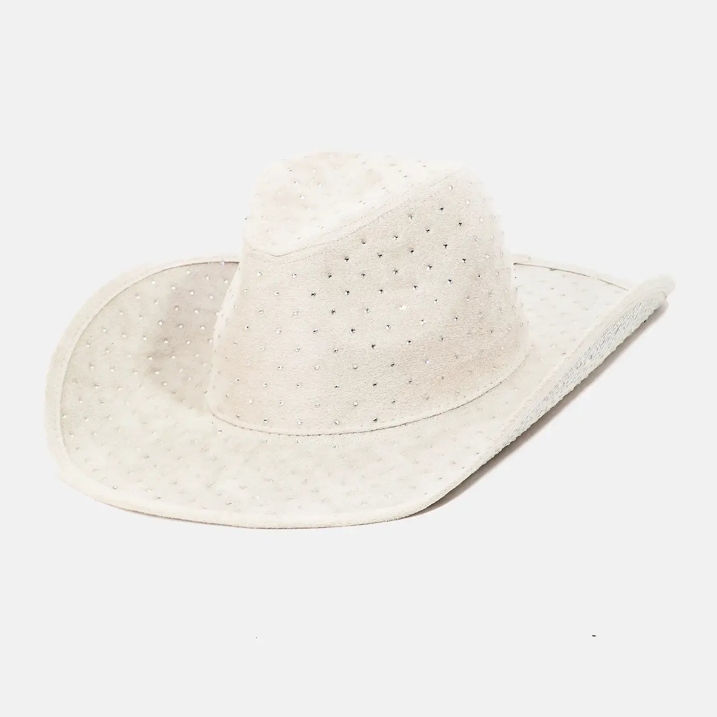 Ivory Rhinestone Trim Cowboy Hat