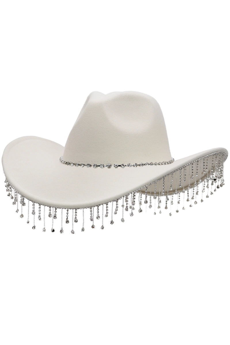 Cowgirl Hat W/ Rhinestone Chain