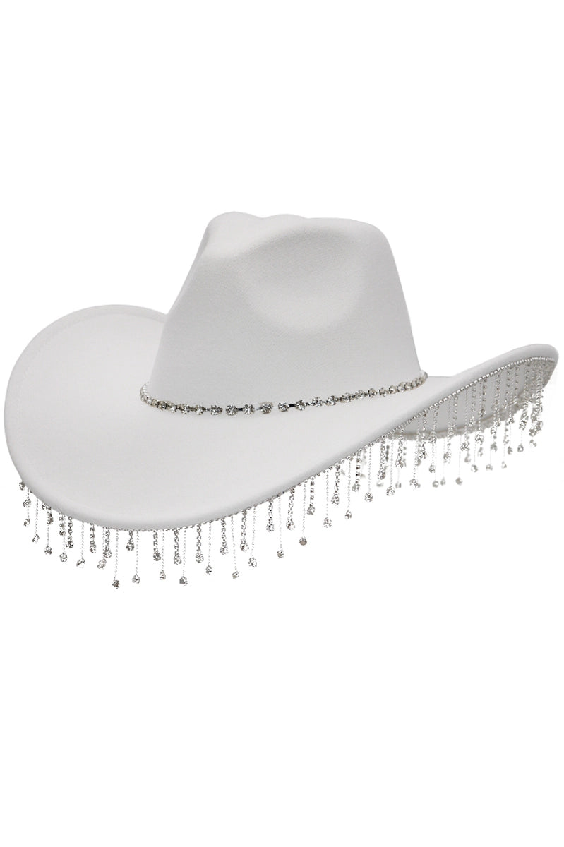 Cowgirl Hat W/ Rhinestone Chain