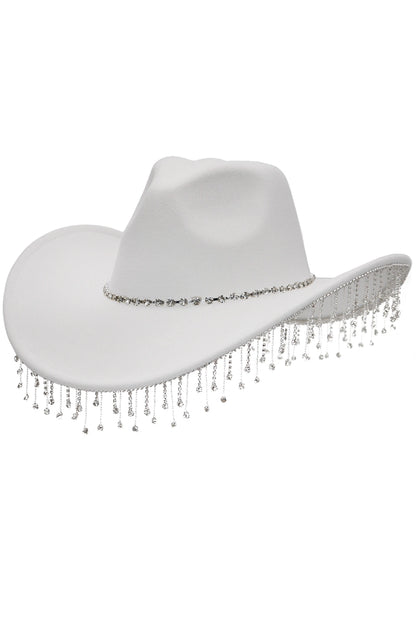 Cowgirl Hat W/ Rhinestone Chain