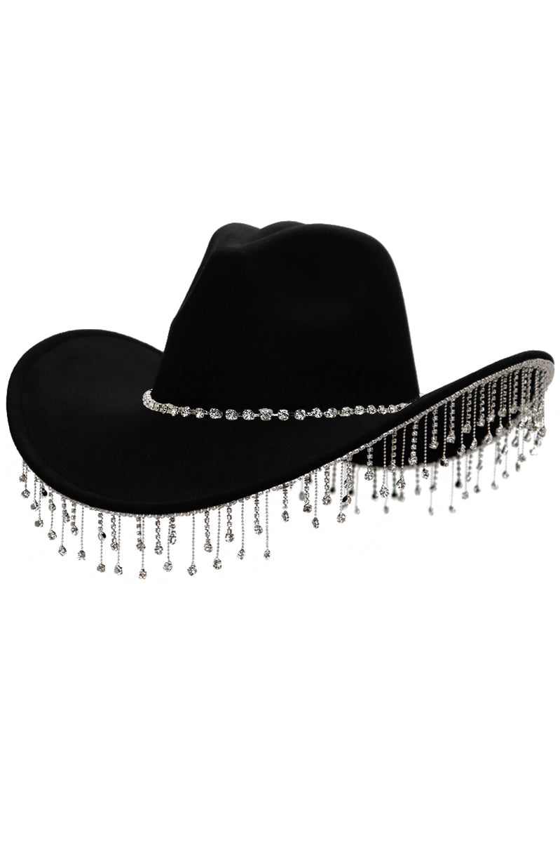 Cowgirl Hat W/ Rhinestone Chain