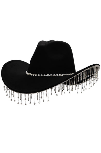 Cowgirl Hat W/ Rhinestone Chain