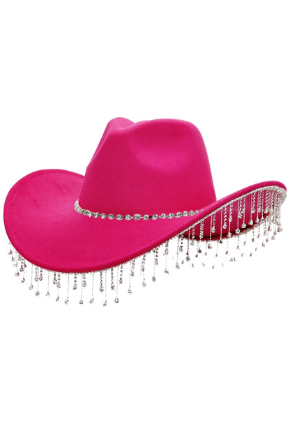 Cowgirl Hat W/ Rhinestone Chain