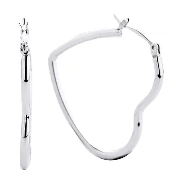 14k Dipped Heart Hoops