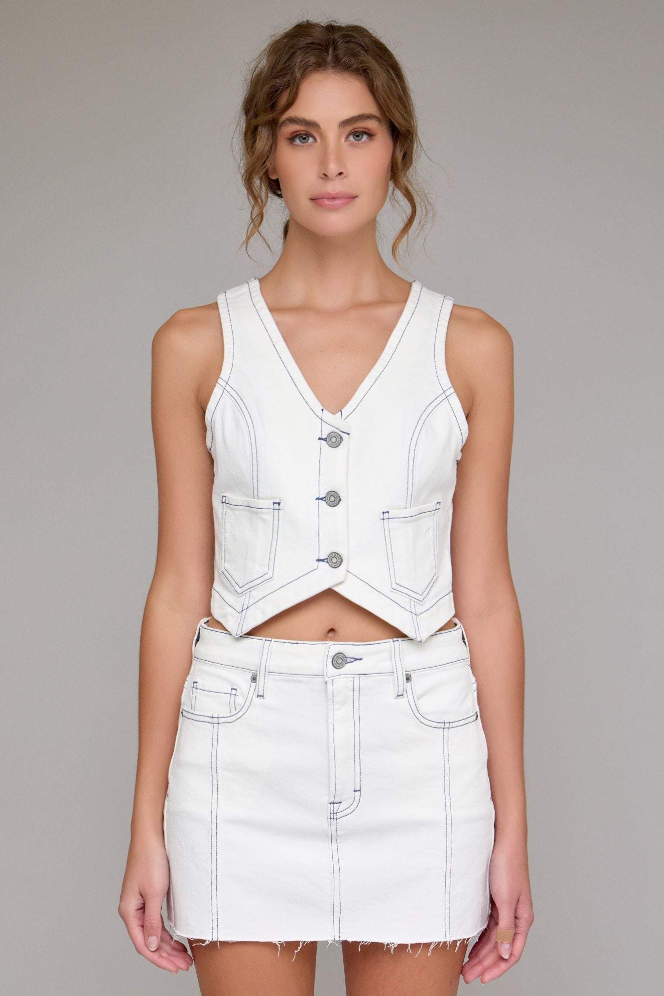 White Wash High Rise Skirt
