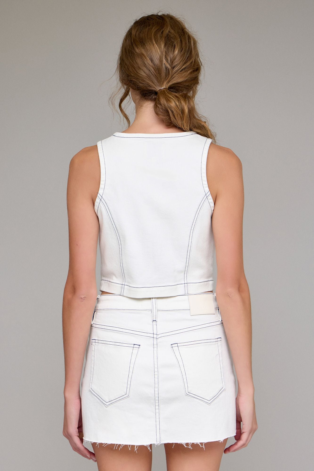 White Wash High Rise Skirt